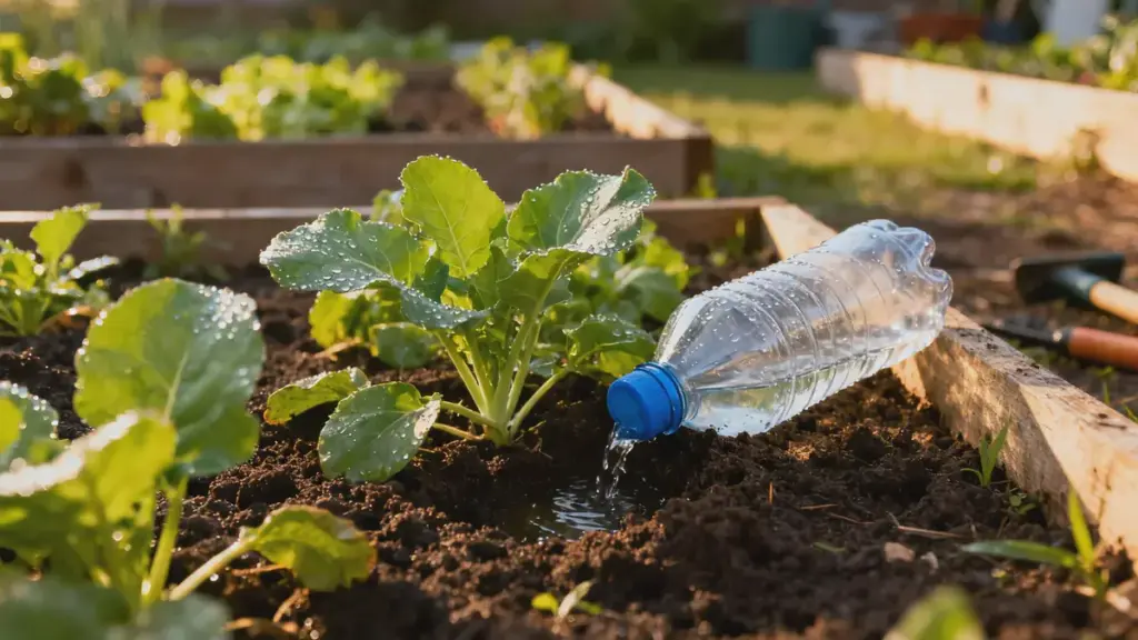 Vous oubliez votre potager ? L&rsquo;astuce des bouteilles retournées le sauve pendant 30 jours