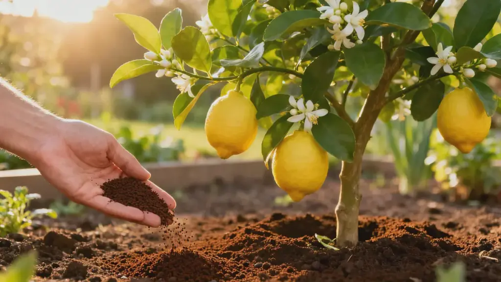 Répandez du café sous les citronniers : l&rsquo;astuce secrète qui sauve (et parfume) votre jardin